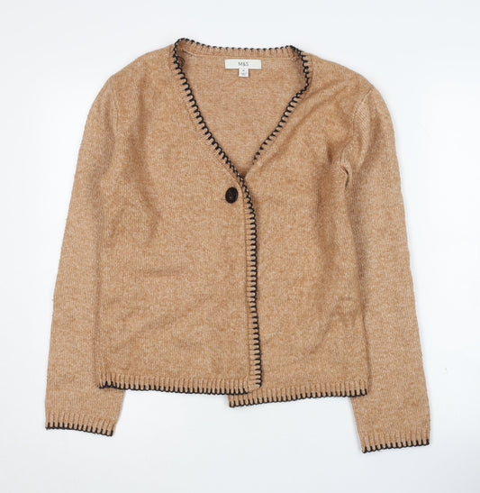 Womens UK Size XS Marks and Spencer Beige Cardigan Jumper