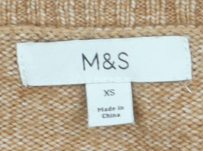 Womens UK Size XS Marks and Spencer Beige Cardigan Jumper