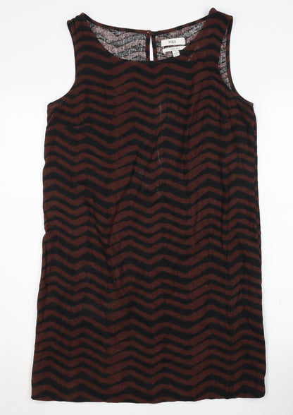 Marks and Spencer Women's Brown Chevron Shift Dress