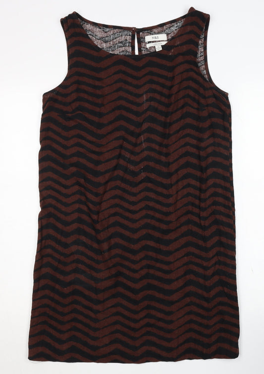Marks and Spencer Women's Brown Chevron Shift Dress