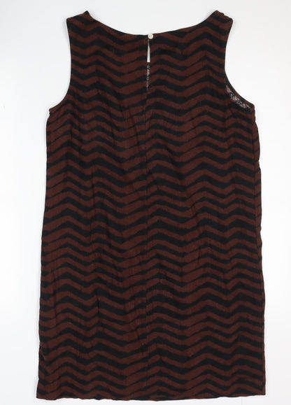 Marks and Spencer Women's Brown Chevron Shift Dress