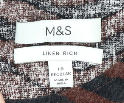 Marks and Spencer Women's Brown Chevron Shift Dress