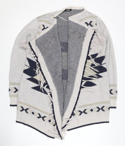 Womens UK Size S Quiz Grey Cardigan Jumper