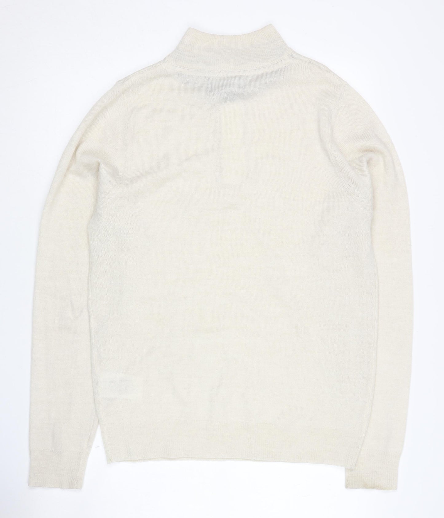 Threadbare Men’s Ivory Medium 1/2 Zip Jumper