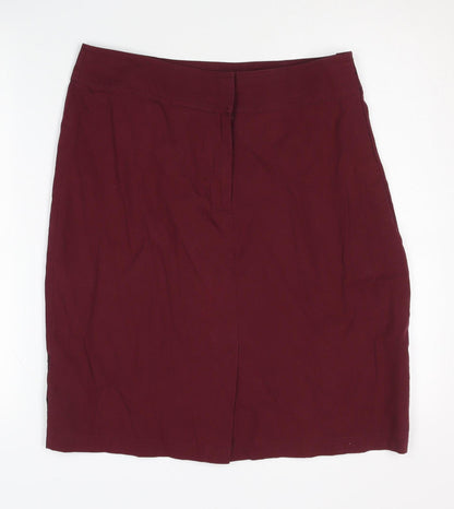 District Women's Red Embroidered Cotton Skirt Size 14