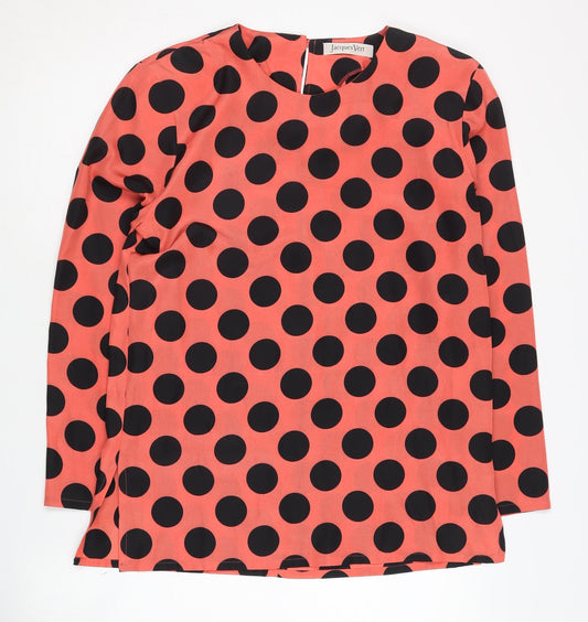 Jacques Vert Women's Black Polka Dot Top, Size 10