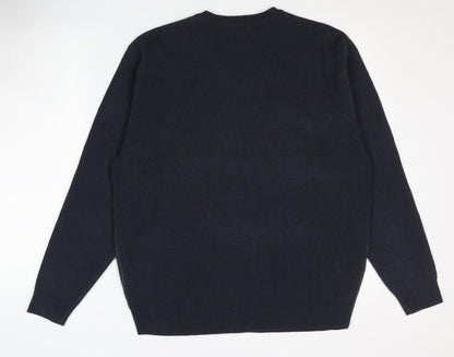 Tootal Men's Blue Argyle V-Neck Pullover Jumper L