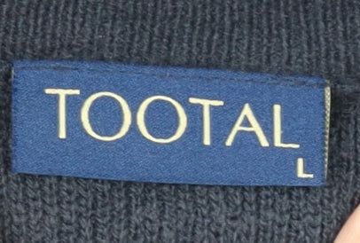 Tootal Men's Blue Argyle V-Neck Pullover Jumper L