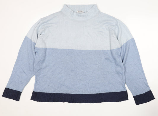 Damart Women's Blue Mock Neck Jumper Size L