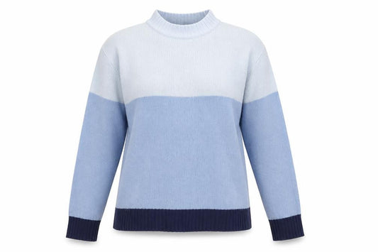 Damart Women's Blue Mock Neck Jumper Size L