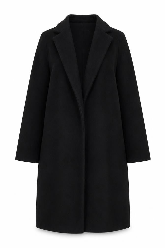 Zara Women's Black Overcoat, Size S, Elegant Autumn Wear