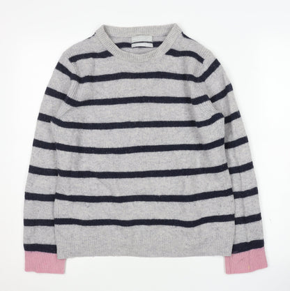 Marks and Spencer Women's Grey Striped Pullover Jumper