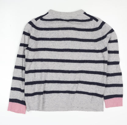 Marks and Spencer Women's Grey Striped Pullover Jumper