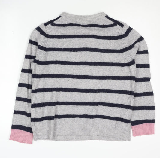 Marks and Spencer Women's Grey Striped Pullover Jumper