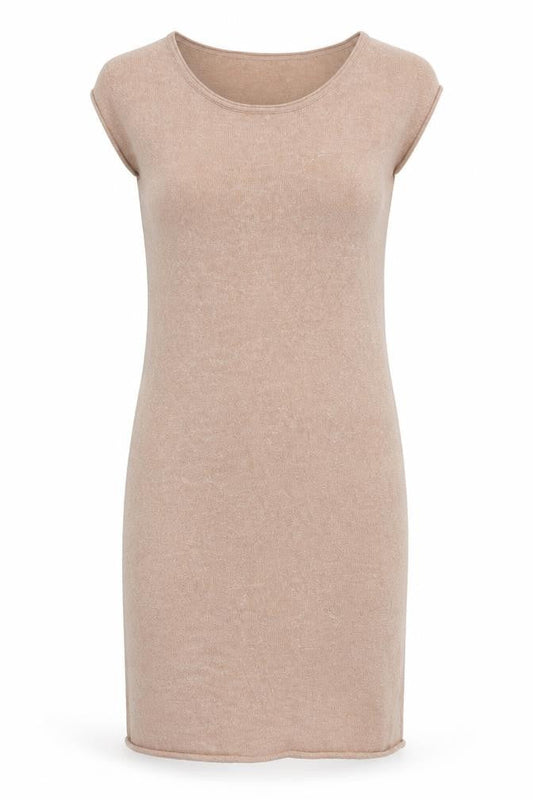 Front view of YAYA Beige Sleeveless Women's Dress -, size S