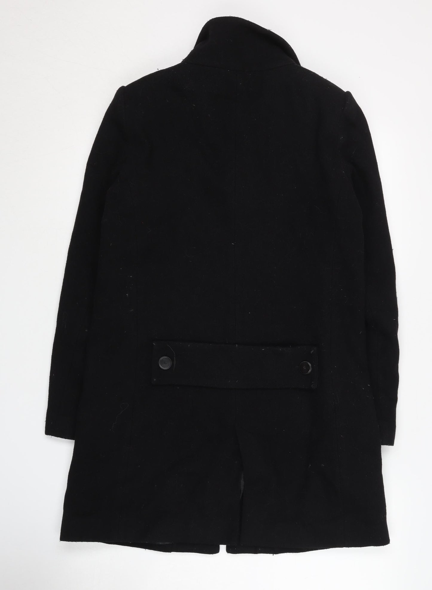 Womens UK Size 8 Mango Black Overcoat