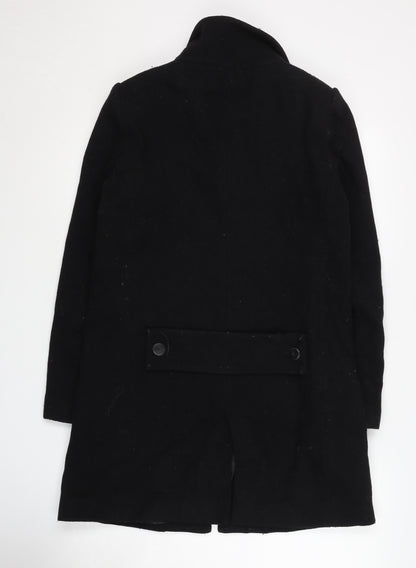 Womens UK Size 8 Mango Black Overcoat