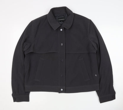 Club Monaco Women's Black Jacket L Casual Snap Style
