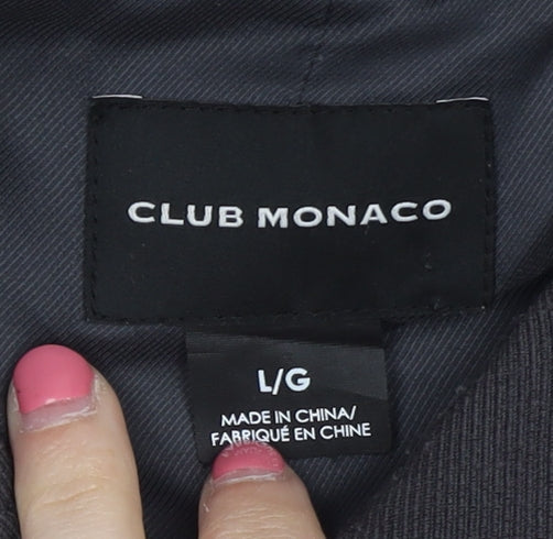 Club Monaco Women's Black Jacket L Casual Snap Style