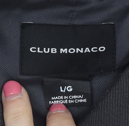 Club Monaco Women's Black Jacket L Casual Snap Style