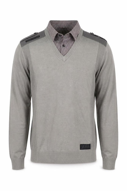 Mens UK Size M NEXT Grey Henley Jumper