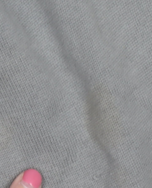 Next Men's Grey V-Neck Jumper, Size M, Button Accent