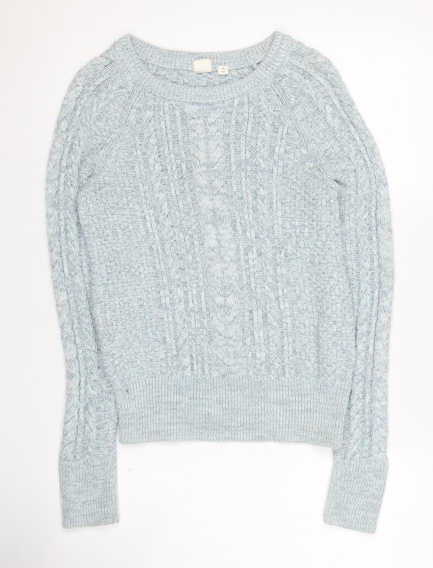 GAP Women's Blue XS Cable-Knit Jumper