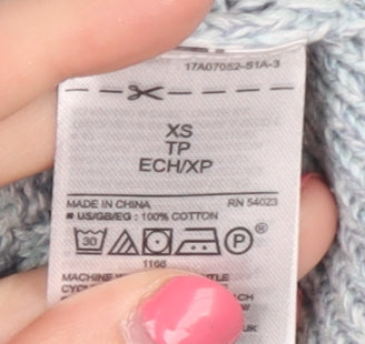 GAP Women's Blue XS Cable-Knit Jumper