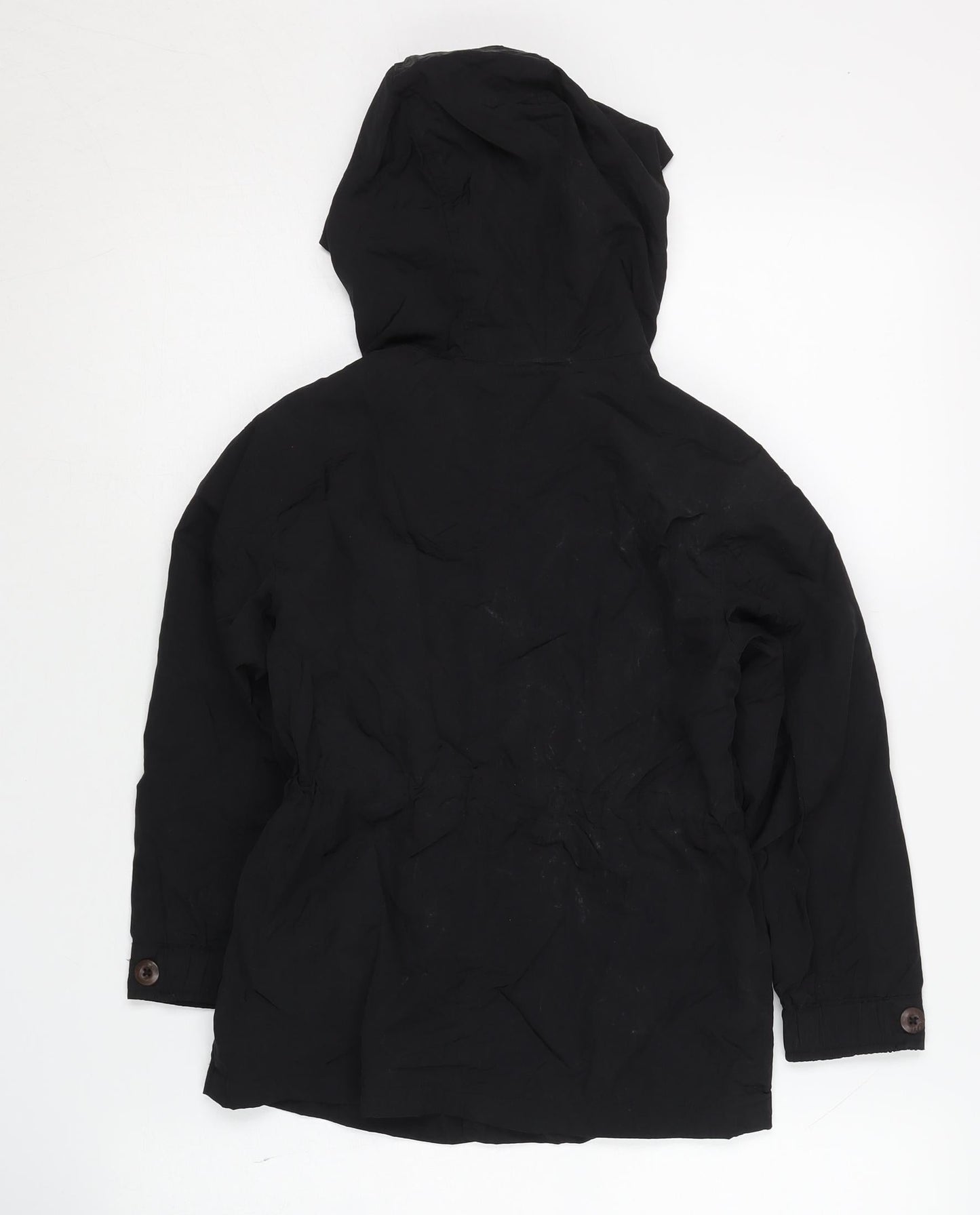 Zara Boys Black Hooded Jacket Size 5 Years with Button Accents
