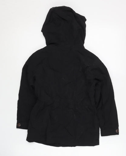 Zara Boys Black Hooded Jacket Size 5 Years with Button Accents