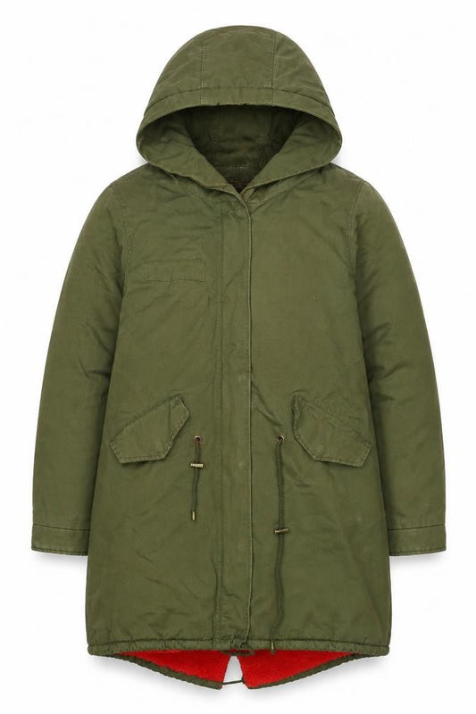 Miss sissi Women’s Green Parka Hooded Jacket M
