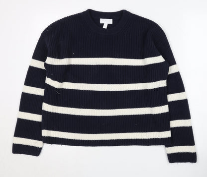 Womens UK Size M White Label Blue Pullover Jumper