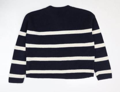 Womens UK Size M White Label Blue Pullover Jumper