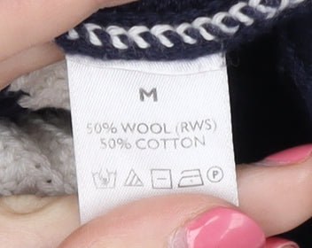 Womens UK Size M White Label Blue Pullover Jumper