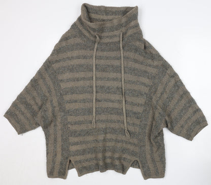 Womens UK Size 8/10 Wrap Beige Jumper Jumper