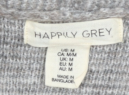 Happily Grey Women's Multicoloured Open Front Cardigan M