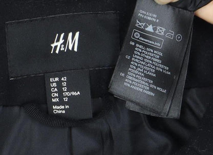 Womens UK Size 12 H&M Black Basic Jacket