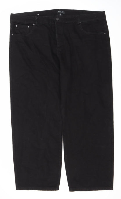 boohooMAN Men's Black Regular Fit Jeans 42