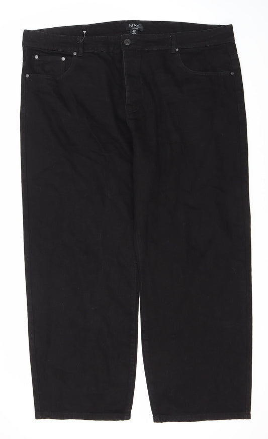 boohooMAN Men's Black Regular Fit Jeans 42