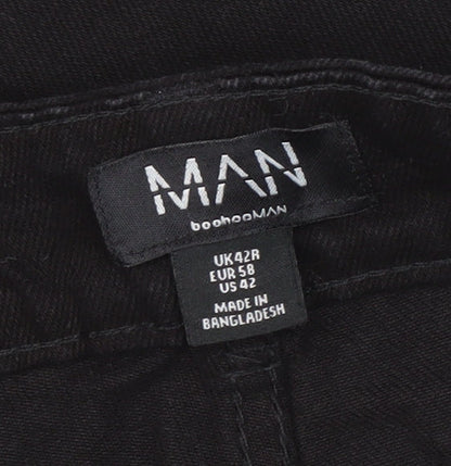 boohooMAN Men's Black Regular Fit Jeans 42