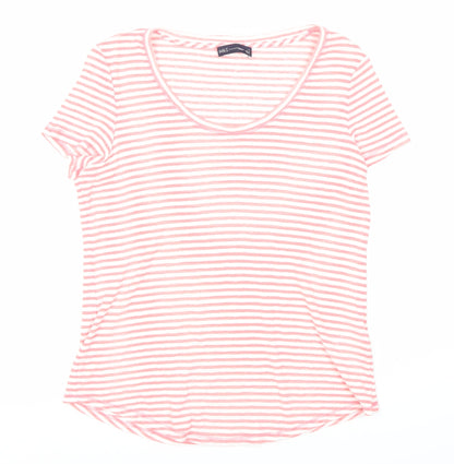 Pink Striped T-Shirt Marks and Spencer Women Size 12