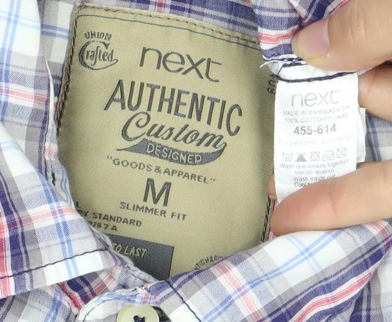 Next Men’s Multicoloured Plaid Short Sleeve Shirt M