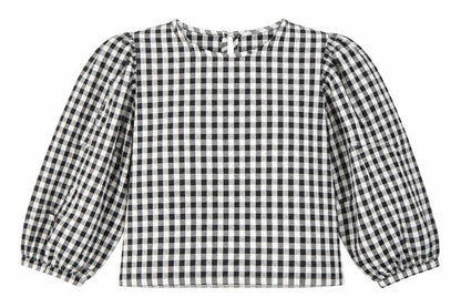 Seven August Women's Black Check Blouse S