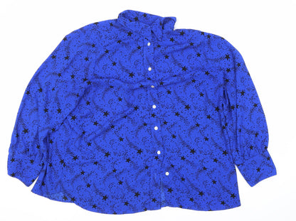 Womens UK Size 14 Marks and Spencer Blue  Button-Up