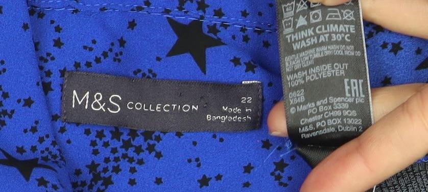 Womens UK Size 14 Marks and Spencer Blue  Button-Up