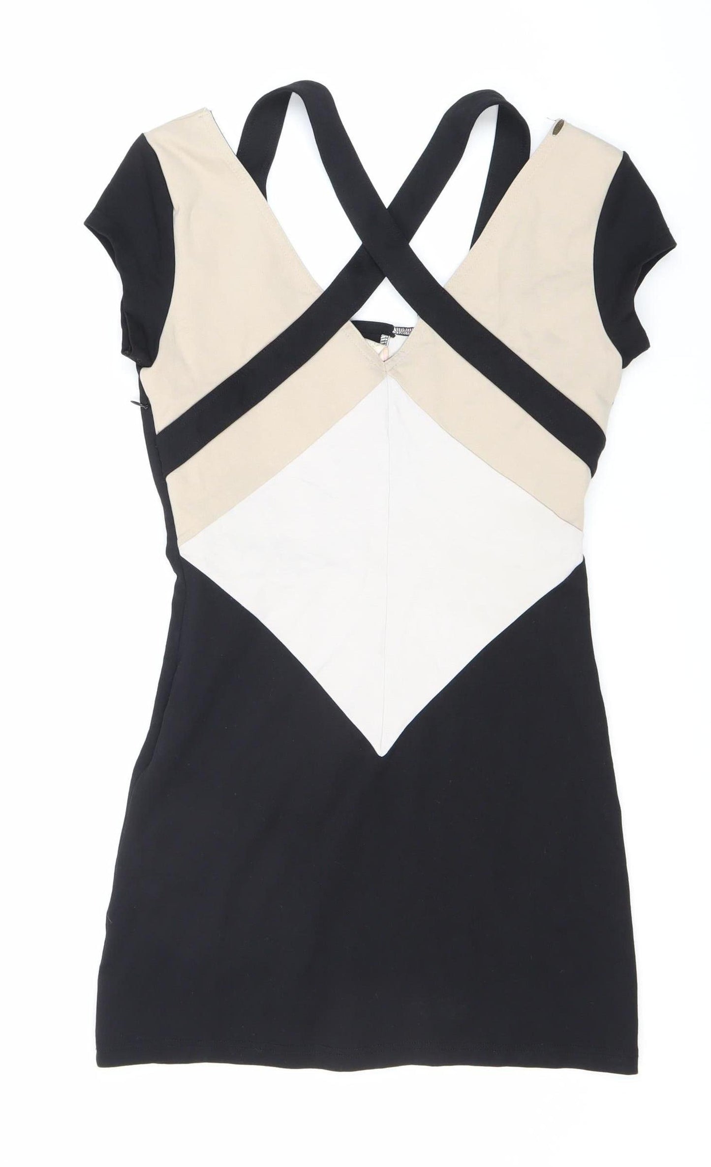RingSpun Women's Colourblock Knee Length Bodycon Dress