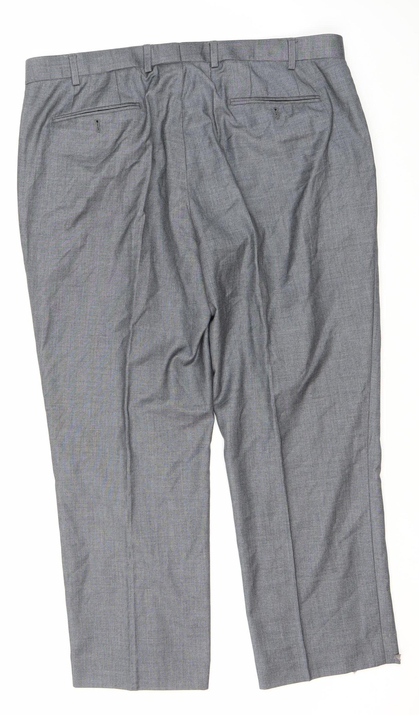 Mens UK Size 40S Charlton Gray Regular Fit Dress Pants Grey Trousers