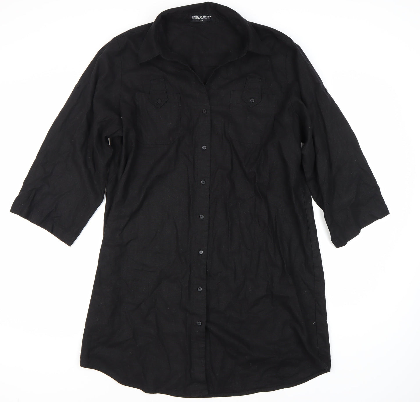 Womens UK Size 3XL Joella Di Marco Black  Button-Up