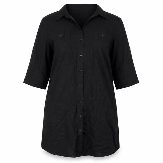 Womens UK Size 3XL Joella Di Marco Black  Button-Up