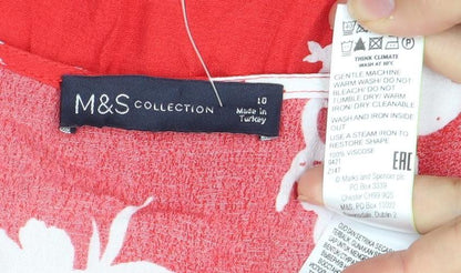 Marks and Spencer Women's Red Floral Viscose Dress